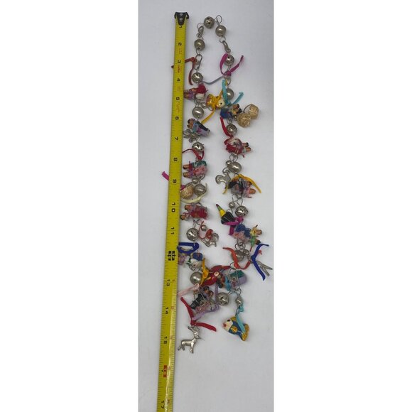 Worry/Wedding Doll Necklace Hand Crafted Miniature Silver Bells  Animal Baskets - Picture 12 of 14